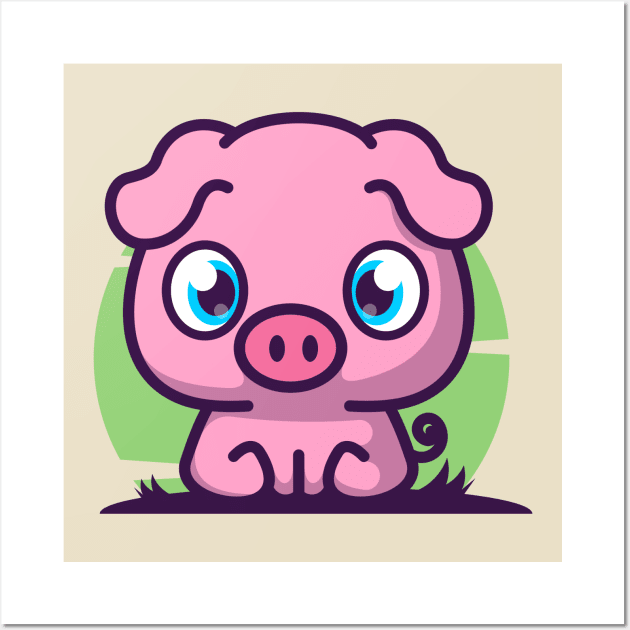 Cute piglet Wall Art by haallArt